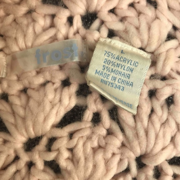 Frost Womens Knit Crochet Mid length Cardigan Sz L - Picture 4 of 5